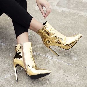 Tony Bianco Freddie Booties in Gold Metallic Shine